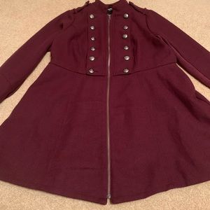 Burgundy Military Jacket